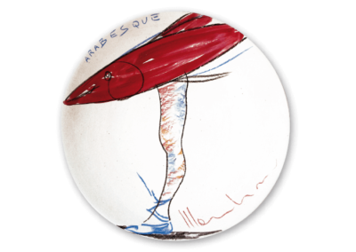 <i>Arabesque</i>, 1999, ingobbio, gessetti ceramici, lustro