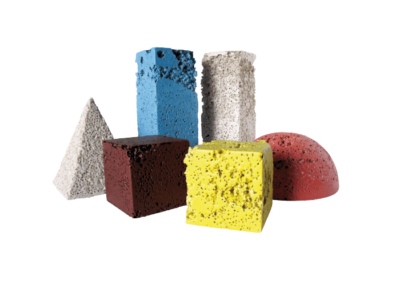 <i>Design del colore</i>, 2009, composizione con ceramiche sperimentali