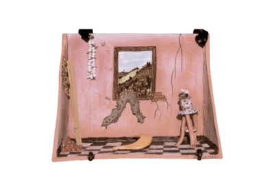 <i>Paesaggio che entra dalla finestra</i>, 1991, terracotta, ingobbio, smalto