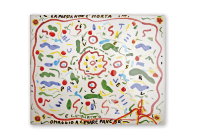 <i>Piastrella – Omaggio a Pavese. La poesia non è morta</i>, 2008, maiolica policroma