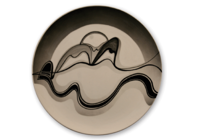 <i>Piatto</i>, 2010, terraglia, decoro sottovernice, cottura a granfuoco