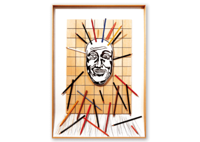 <i>Più vecchio</i>, 1985/1995, terracotta smaltata e dipinta, pastelli