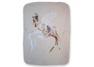 <i>Una o due figure</i>, 2014, ceramica a ingobbio, graffita