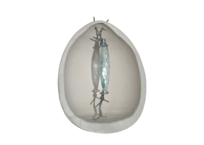 <i>Ovazione</i>, 2013, semirefrattario, craquelé, vetro fuso, ossidi