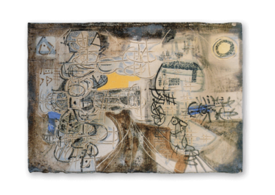 <i>Piastra</i>, 1954, terracotta a ingobbio, graffita